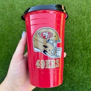 San Francisco 49ers Plastic Travel Tumbler with Lid, 16 oz, Collectable– NEW